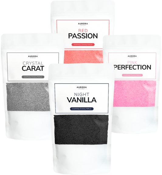 MEGA rinkinys - 4 kvapų žvakių perlai